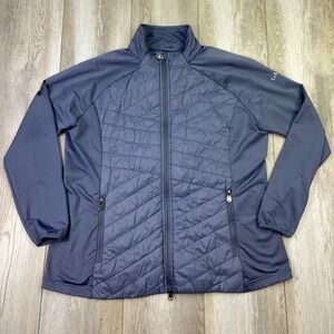 LeMieux Astra Womens Riding Jacket Size 14 Blue Full Zip Quilted Equestrian